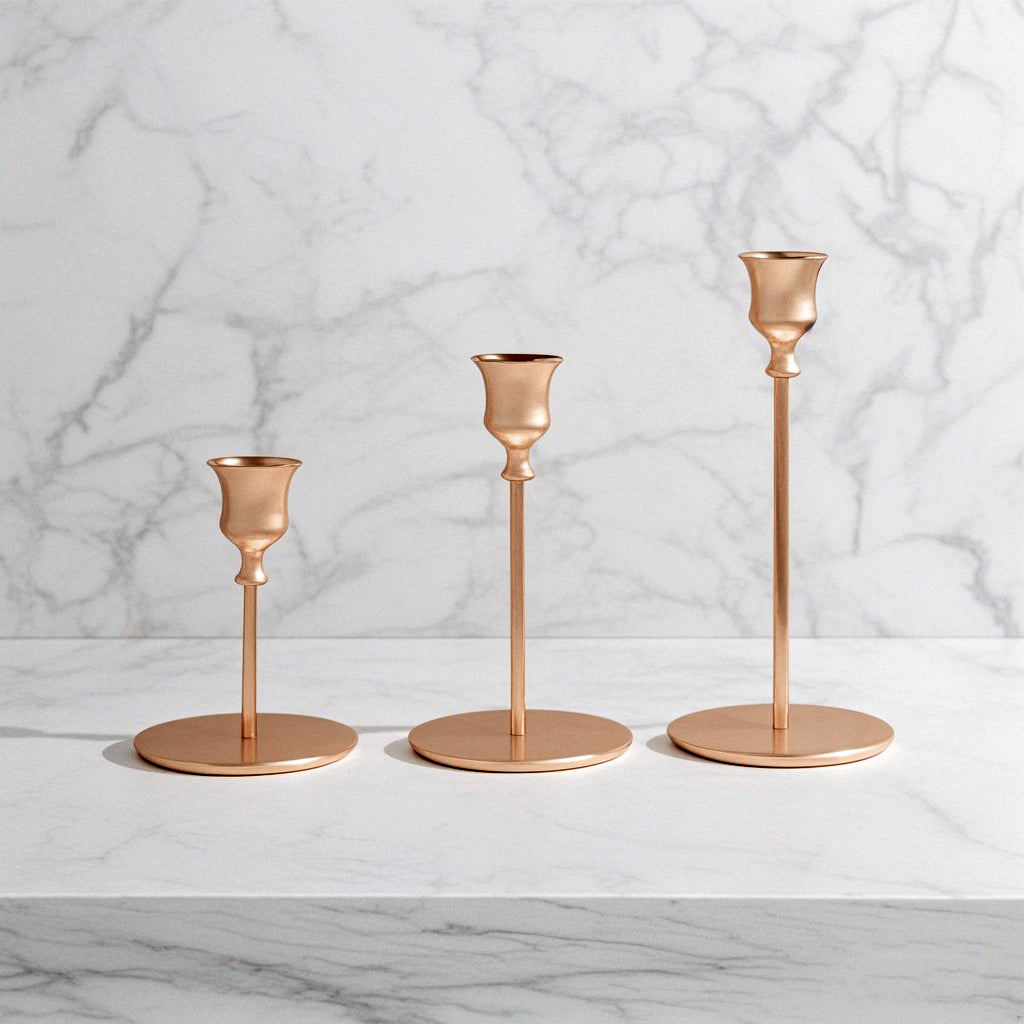Black Iron Candlestick Holders Set of 3 – Heavy Duty Taper & Pillar Candle Stands for Weddings, Dining, and Rustic Home Decor