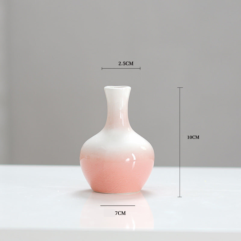 Set of 4 Modern Gradient Ceramic Vases 🌸 | Compact & Artistic Desk Decor for Office & Living Room | Creative Gift Idea 🎁