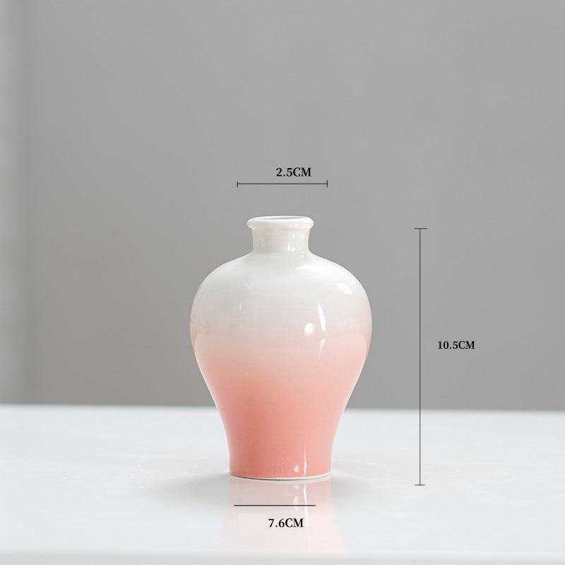 Set of 4 Modern Gradient Ceramic Vases 🌸 | Compact & Artistic Desk Decor for Office & Living Room | Creative Gift Idea 🎁